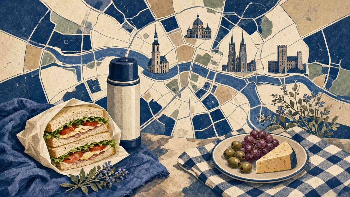 Weekend za małe pieniądze — kanapka, termos, mapa Wrocławia