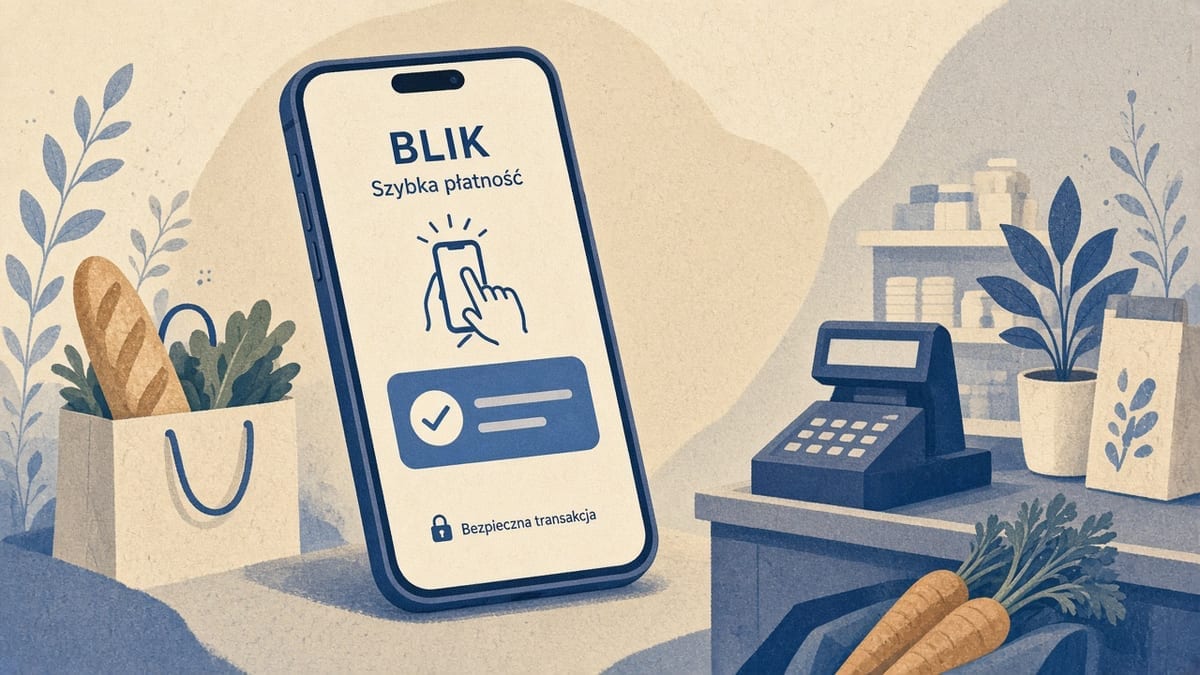 Płatność BLIK w sklepie — telefon, kasa