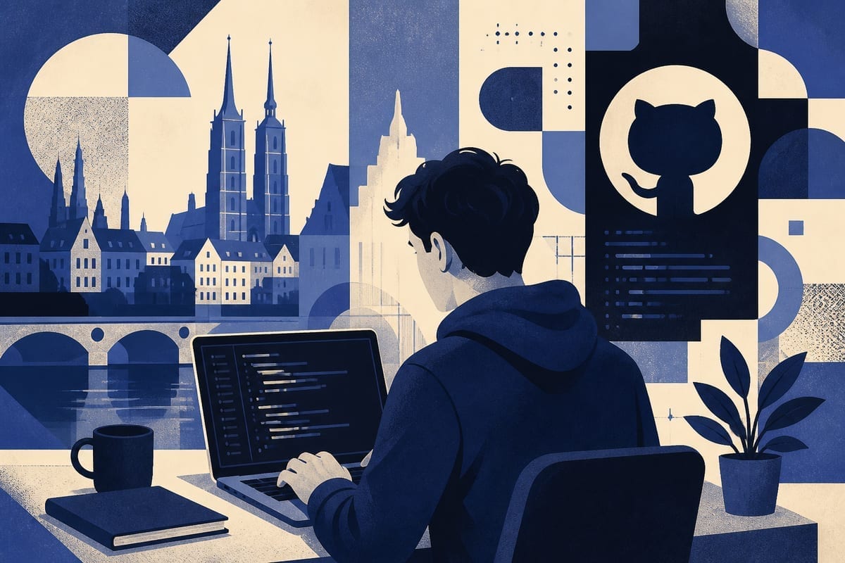 Staż IT we Wrocławiu — laptop i GitHub