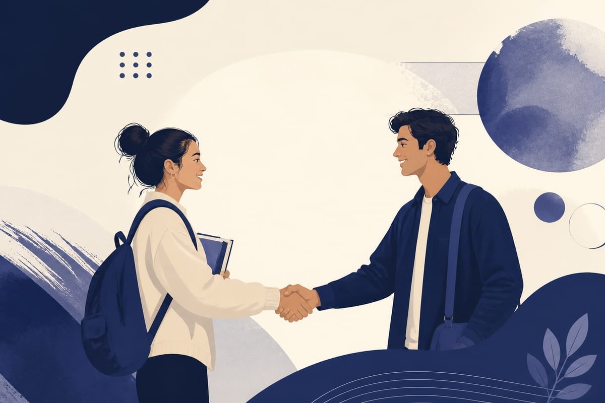Student aktualizuje profil LinkedIn na laptopie