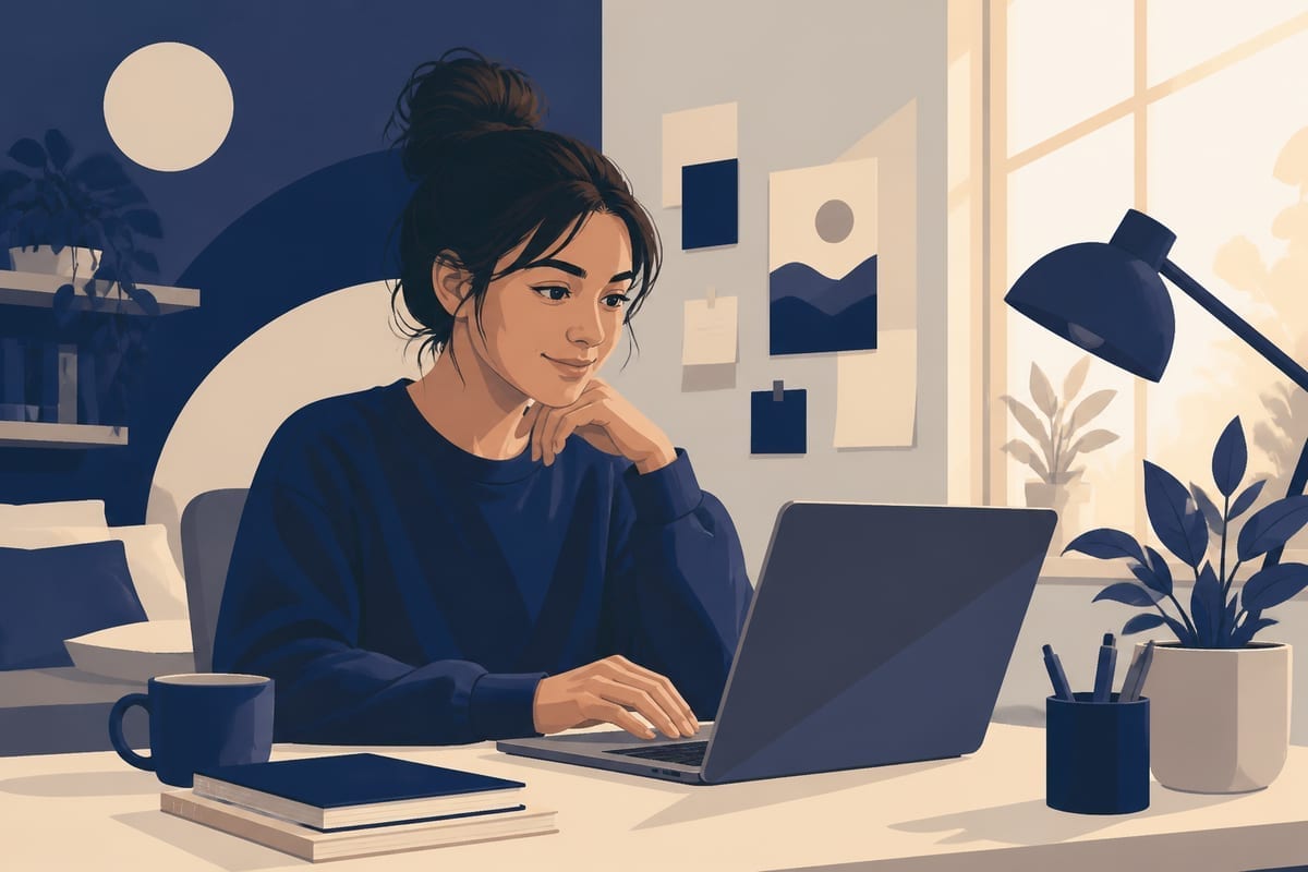 Student wraca do wysyłania aplikacji na laptopie po przerwie emocjonalnej