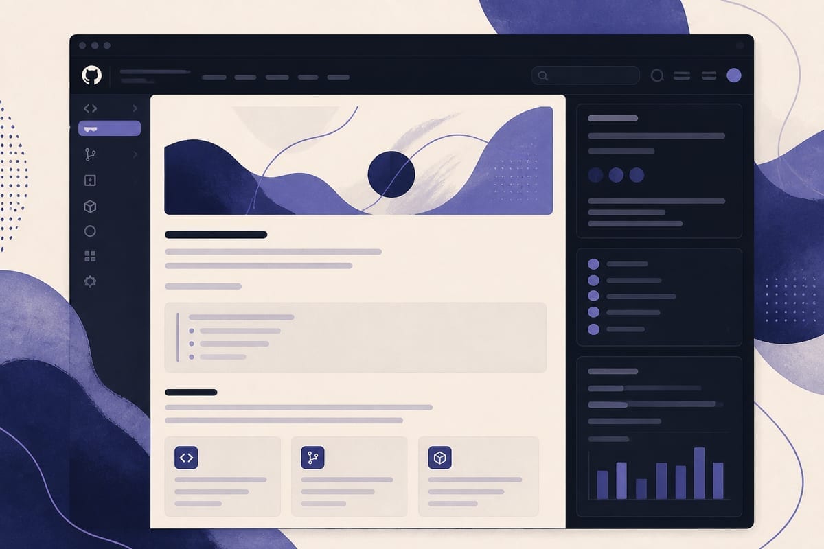 Ekran GitHub z czytelnym README i screenshotem projektu