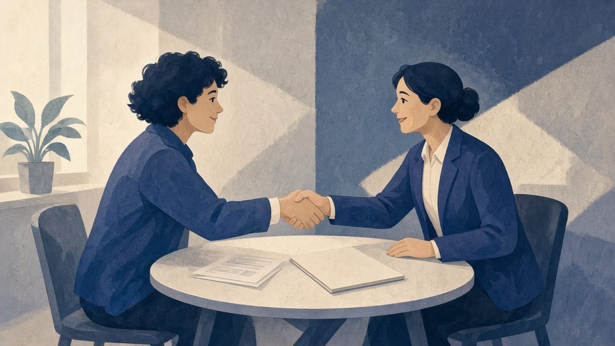 Handshake po formalnościach — start legalnej pracy