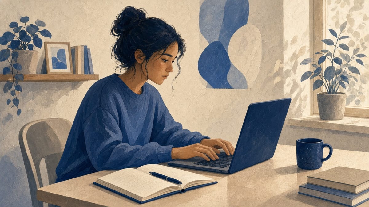 Student aplikuje na oferty wakacyjne na laptopie