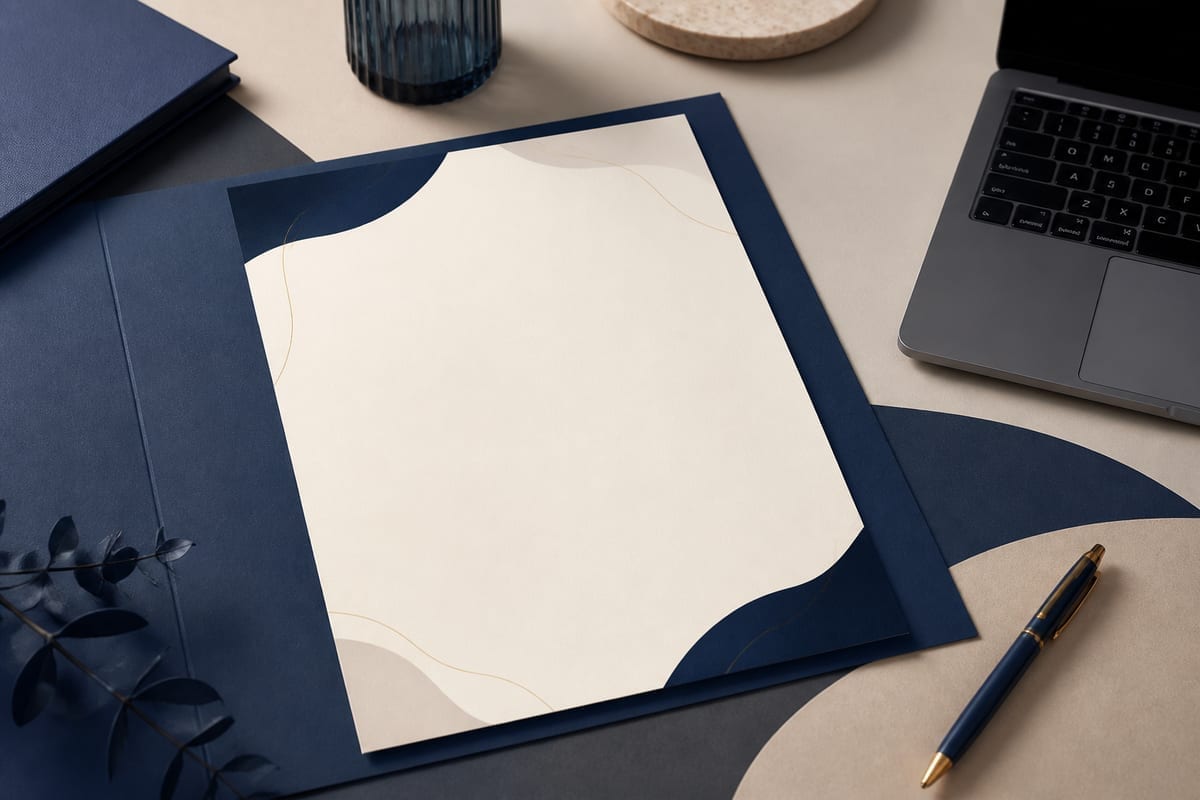 Formalny list rekomendacyjny na biurku — dokument obok laptopa ze statusem aplikacji