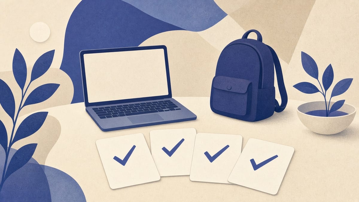 Checklist aplikacji do startupu — abstrakcja bez tekstu