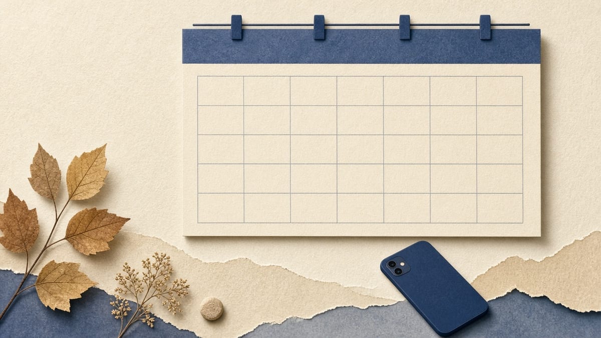 Kalendarz akademicki ze stypendiami — blank grid