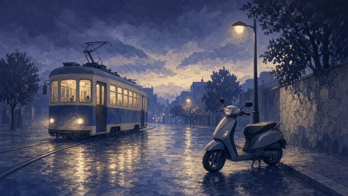Nocny tramwaj i hulajnoga — powrót po imprezie we Wrocławiu